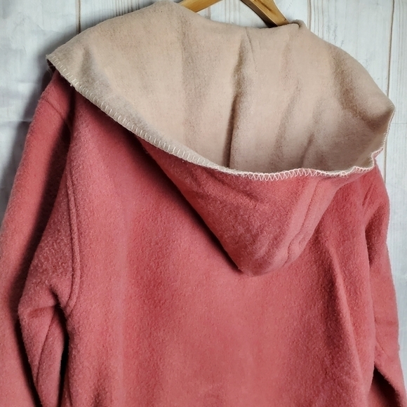 Boutique Europa Wool Blend Pink Warm Winter Hooded Jacket Coat Size Medium - Picture 6 of 9